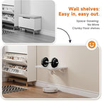 Foldable Floating Wall Shelves 16 inch, Bathroom Shelves Wall Mounted,12" Deep Wood Floating Kitchen shelves,Easy to Install 