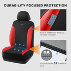 Skechers Car Seat Covers, Work Leather Seat Covers 5-Times Stronger Built-in Webbing, Oxford Fabric Seat Cover Full Sets, Air