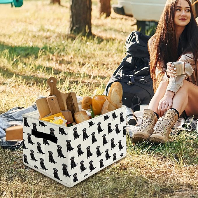 Black Lab Gifts Storage Bins & Boxes with Handles,Dog Foldable Basket for Organizing Dog Lovers Women,Labrador Retriever Chri