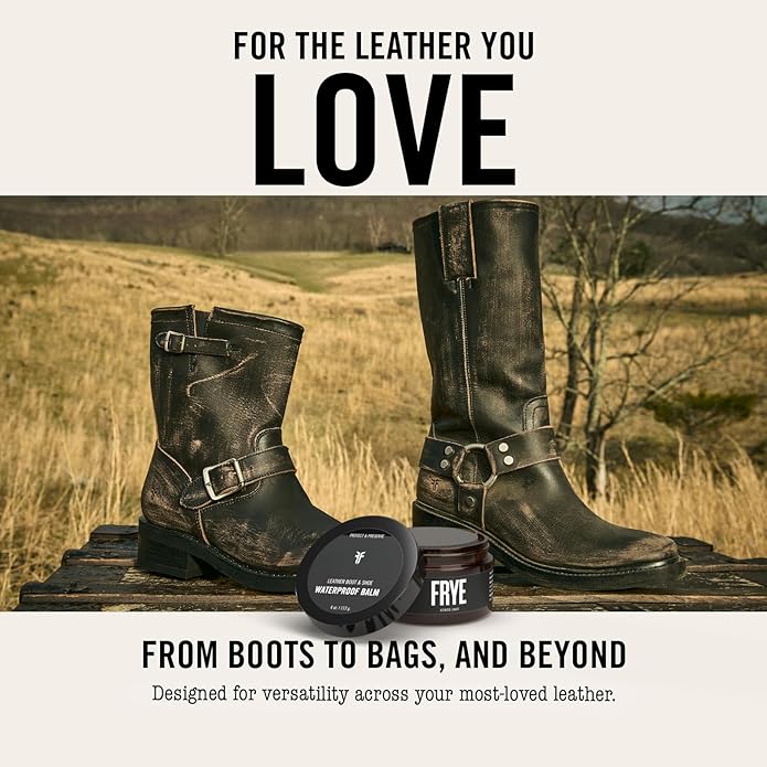 Frye Leather Boot and Shoe Waterproof Balm, Weather Protection Conditioner with Mink Oil and Beeswax, Made in USA, BPA-Free