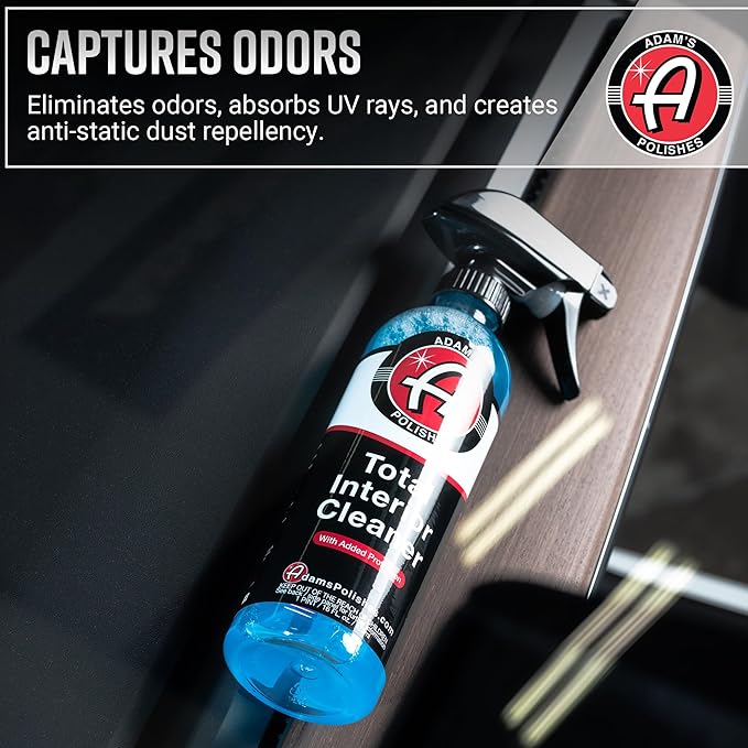 Adam's Polishes Total Interior Cleaner & Protectant, Quick Detailer & SiO2 Protection, Ceramic Infused, Anti-Static, OEM Fini