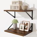 Deep Floating Shelves,16" Wx10 D Floating Shelves for Wall Set of 2,Heavy Duty Wood Floating Shelf with Metal Bracket,Wall Mo