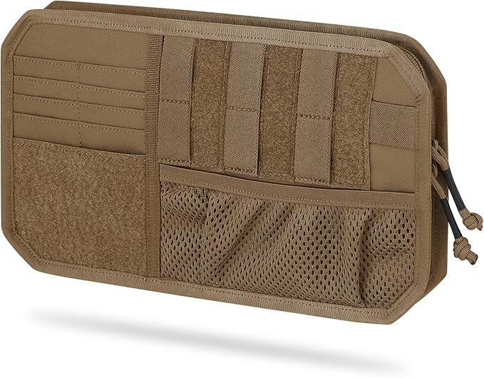 Car Sun Visor Organizer, Tactical Sunvisor Organizers Storage Covers for Trucks, Molle Panel with Pockets Zipper Visor Storage Pouch Accessories, Fits Most Vehicles, SUVs & Jeeps (CB)
