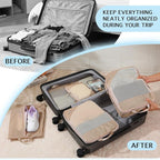 PFEYRPK Lightweight Compression Packing Cubes for Suitcases, Compressible Expandable Travel Packing Organizer with Clear Toil