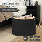 INDRESSME 115L Extra Large Cotton Rope Blanket Basket, Woven Storage for Living Room Toy Baskets Kids Baby Laundry Hamper for