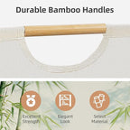 STORAGE MANIAC Large Laundry Hamper, 80L (21.1 Gal) Collapsible Laundry Basket with Bamboo Handles, Freestanding Waterproof C