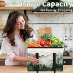 Reusable Grocery Bags Heavy Duty Shopping Bags Foldable Large Tote Bags with Long Handles & Hard Bottom