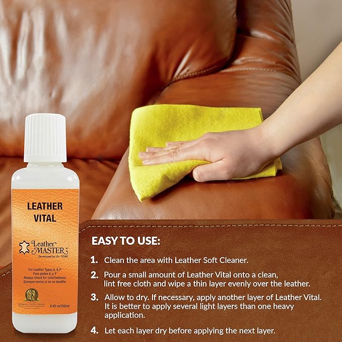 Leather Master Leather Vital Softener and Revitalizer (250ml) - These Products Condition, Protect, Polish, and Repair. Add to