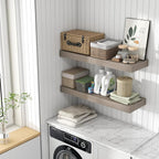 Deep Floating Shelves | 36 Inch Grey Floating Shelves Set of 2 | 12 Inch Deep Rustic Wood Shelves for Wall | 36" W x 12" D Gr