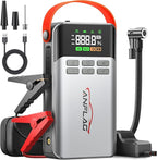 8-in-1 Car Jump Starter with Air Compressor - 5500A Peak, 150PSI Tire Inflator, 12V Portable Power Bank, LCD Display, and