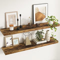 Fun Memories 48Inch Floating Shelves, 9.3Inch Deep Rustic Wall Shelves - Extra Deeper & Thicker Wall Mounted Storage Shelf fo