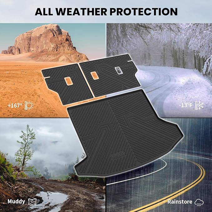 LASFIT Trunk Mat with Backrest Mat for Chevrolet Chevy Equinox/GMC Terrain 2025-2026 (Only for Fuel, Not Fit EV), All Weather TPE Custom Fit Cargo Mat Trunk Liner with Backrest Mat