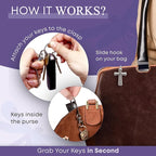 Women’s Bag Charm Key Finder, Car Keychain Hook, Cute Purse Organizer & Tote Bag Accessories, Gifts for Mom - Original