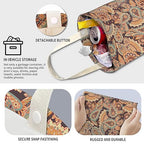 Cute Car Trash Can, Hanging Canvas Car Back Seat Organizer and Storage Bag, Funny Car Trash Bag for Travelling, Outdoor Boho Paisley Flower