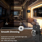 acegoo 12V Dimmer Switch Aluminum RV Light Dimmer High-Side PWM Dimmer, Perfect for Camper Van Boat Trailer Truck Cars, Works with 12V LED Light Fixture, Rotary Dimming (6A-Upgrade)