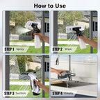 Window Vacuum Squeegee Cordless, Electric Window Cleaner Tool with Water Collection Tank, Window Cleaning Kit Shower Squeegee