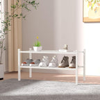 ROMGUAR CRAFT 2 Tier Bamboo Shoe Rack for Closet Free Standing Wood Shoe Shelf for Entryway Small Space Stackable 27"x11"x13"