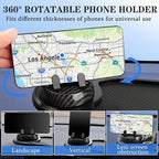 3-in-1 Multifunctional Car Anti-Slip Mat, 360° Rotating Phone Holder with Hidden Parking Number Plate, PVC Dashboard Mat, Fit