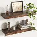Elm Floating Shelves for Wall Decor, Rustic Solid Wood Shevles Wall Mounted with Invisible Bracket for Living Room Bathroom B