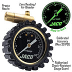 JACO FTX-30 Low Pressure Presta Tire Gauge for Bikes (Max 30 PSI) | Fatbike & MTB Series