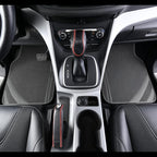 CAR PASS Car Floor Mats, Edge Leather Waterproof Car Mats with Double Stitch Line and Anti-Slip Backing Design, Fit 95% Autom