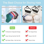 Cuipingoo Hat Hangers for Closet, Metal 2 Pack Hat Organizer Holder for Hanger Closet Display, Hat Racks for Baseball Caps w/