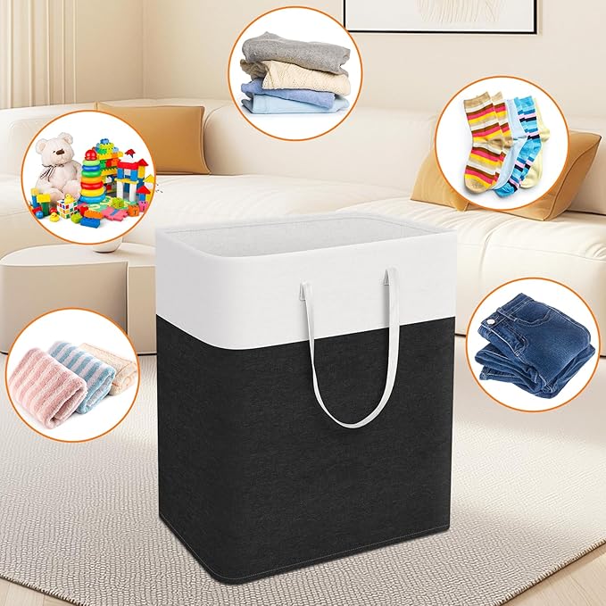 TasticTotes laundry basket 3-Pack, laundry hamper, Hamper with handles, collapsible laundry baskets, Waterproof dirty clothes