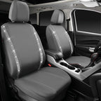 CAR PASS Gray Leather Bling Diamond Car Seat Covers 2 Front Interior Sets, Waterproof Universal Shining Glitter Crystal Sparkle Fit for 95% Automotive Truck SUV Cute Women Girl, Gray Rhinestone