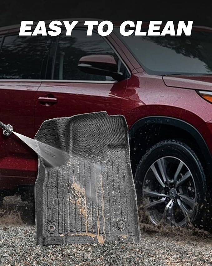 All-Weather Floor Mats & Cargo Liner for Toyota Highlander 2014-2019 | Only for 7-Seat(Captain's Chairs) & Gas | Fit Floor Mats & Cargo Cover with Backrest Covers for LE Plus XLE SE Limited Platinum