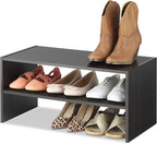 Whitmor Wood Stackable 2-Shelf Shoe Rack, 24 INCH, Espresso