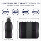 Skechers Air-Cooled Memory Foam Seat Covers,Mesh Thick Car Seat Covers,Piping Leather Car Seat Cover,Airbag Compatible,Automo