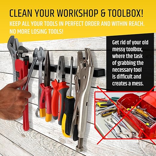 17" Heavy-Duty Magnetic Tool Holder (Upgraded Version) - Extremely Powerful Magnetic Pull Force to Hold Heavy Tools - Profess