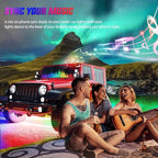 Nilight 6Pcs Car Underglow Neon Accent Strip Lights 300 LEDs Multi Color RGB-IC DIY Sound Active Function Music Mode with APP Control and Remote Control Underbody Light Strip
