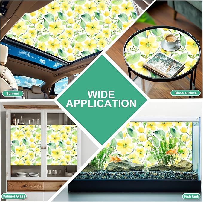 SOMWISE Frosted Glass Window Film, Heat Insulation, UV Block, Anti-Glare, One Way Privacy Tint, Static Cling for Home Bathroom Door, Renter Friendly, Day & Night Privacy
