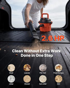 VEVOR Dry Vacuum Cleaner, 2.6 Gallon 2.5 Peak HP Portable Shop Vac with 800W Input Power, Various Nozzles, 1.25in Diameter x 