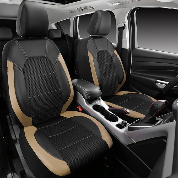 CAR PASS Leather seat Covers,Automotive Universal Sport car seat Cover Super 5mm Composite Sponge Inside,Airbag Compatible fi