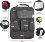 Car Seat Organizers,Multi-functional Back Seat Protectors, Storage Pouches, Child kicking prevention and Tray Holders Kick Mats Back (for Cars, Kids,and Rear Seats) (Black, 2 Pack)
