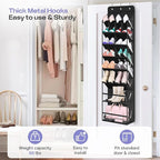 MISSLO Clear Over the Door Shoe Organizer Large Deep Pockets Hanging Shoe Rack for Closet Fit 20 Pairs Shoe Holder for Sneake