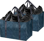 CleverMade Frakta Basket Reusable Grocery Tote - 76L - Pack of 2 - Ocean Blue - Collapsible Storage Shopping Organizer - Heav