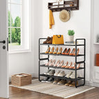 SNTD Shoe Rack - Expandable Shoe Organizer for Closet, Adjustable Metal Shoe Shelf Storage, Stackable Long Shoe Stand Holder 