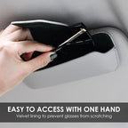 Car Sunglasses Holder for Car Visor Vegan Leather Auto Eyeglass Case with Clip Automotive Interior Visor Accessories