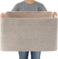 JMvicyroam Woven Blanket Basket,65L Large Storage Bin for Blankets Toys Clothes,Decorative Rope Basket for Living Room Bedroo