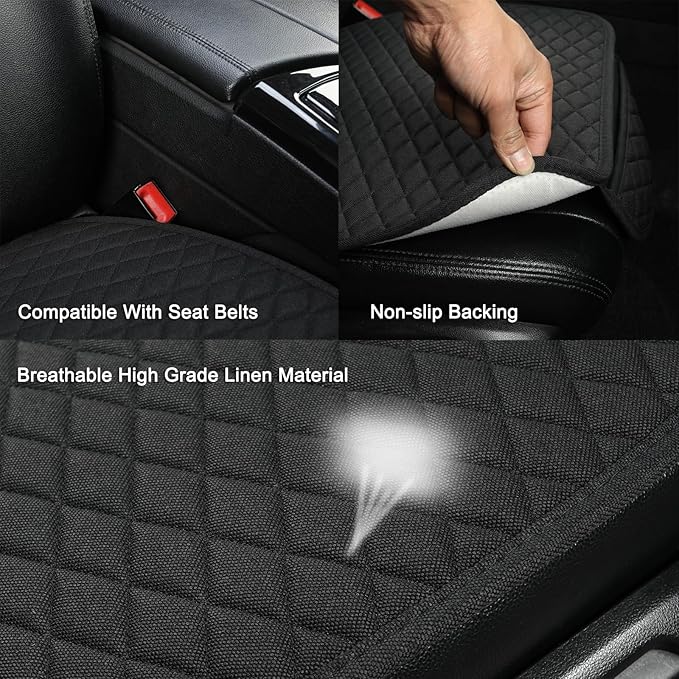 West Llama Linen Car Seat Covers,Bottom Seat Covers for Cars Include 2 Piece Front Driver Seat Pad Mat Universal Fits 90% Veh
