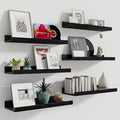 Fun Memories Picture Ledge Shelf, 16 Inch Long Floating Shelves Set of 6, Picture Shelf for Wall with Lip, Large Nursery Book