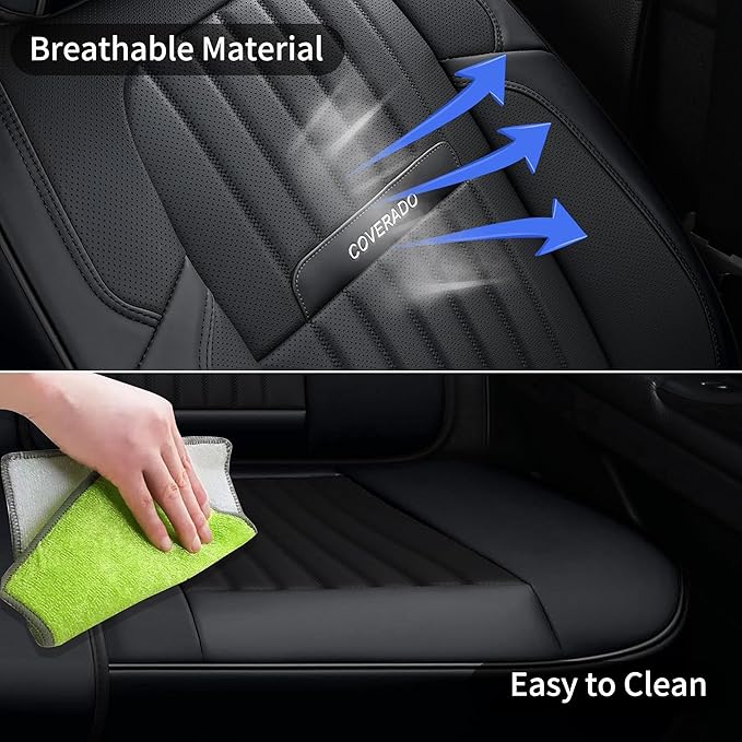 Coverado Seat Covers, Car Seat Covers Front Seats, Car Seat Cover, Car Seat Protector Waterproof, Car Seat Cushion Nappa Leat