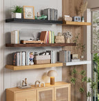 Heimlove 12" Deep White Floating Shelves for Wall, 24 Inch Shelf Bathroom Shelves Set of 2, Mounted Shelves for Books Living 