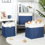 Bidtakay Extra Large Storage Baskets for Shelves 3 Pack Fabric Storage Bins for Organizing Linen Collapsible Organizer for Cl
