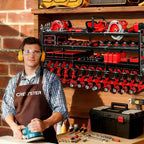 50" W Large Power Tool Organizer Wall Mount, Load 600lbs, 4 Layer Heavy Duty 12 Cordless Drills Holder, Battery Tool Storage 