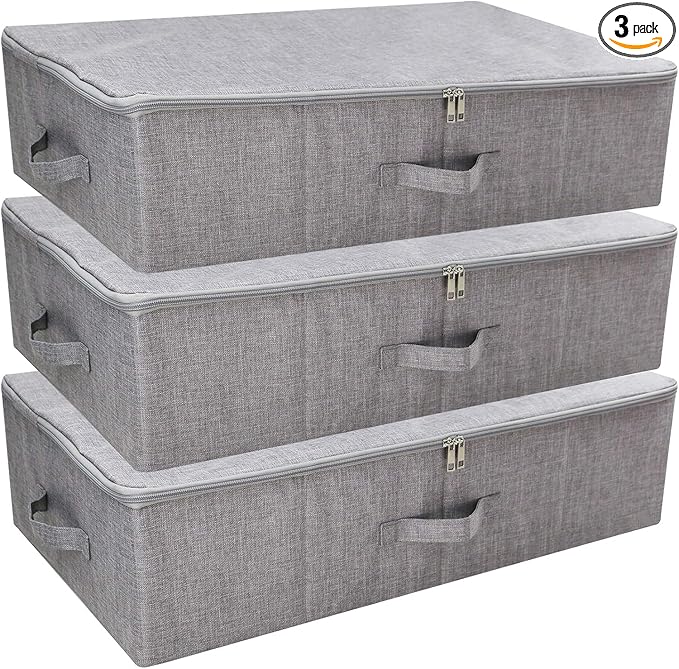 iwill CREATE PRO Folding Washable Dustproof Under bed Storage Bins with Lids, Underbed Storage Containers for Closet, Wardrob