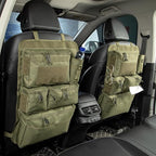 6 Pack Tactical Molle Car Seat Back Organizer - Tactical Vehicle Panel Organizer with 5 Detachable Molle Pouch,US Flag Patch
